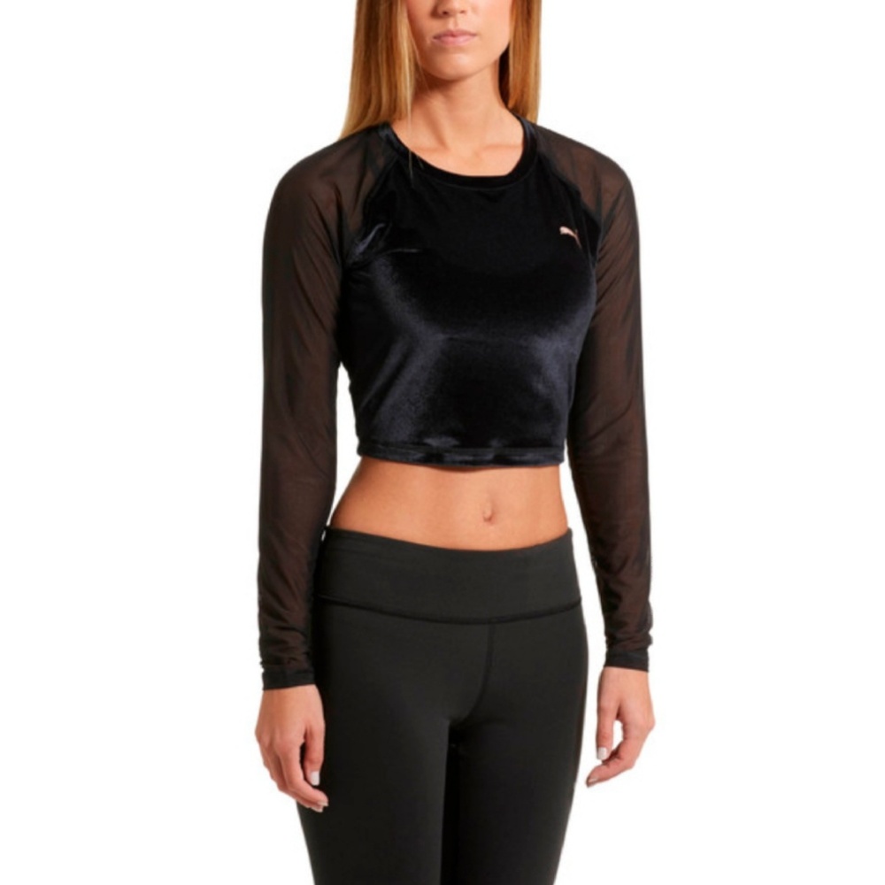 Puma Women's Explosive Long Sleeve Velvet Crop Top